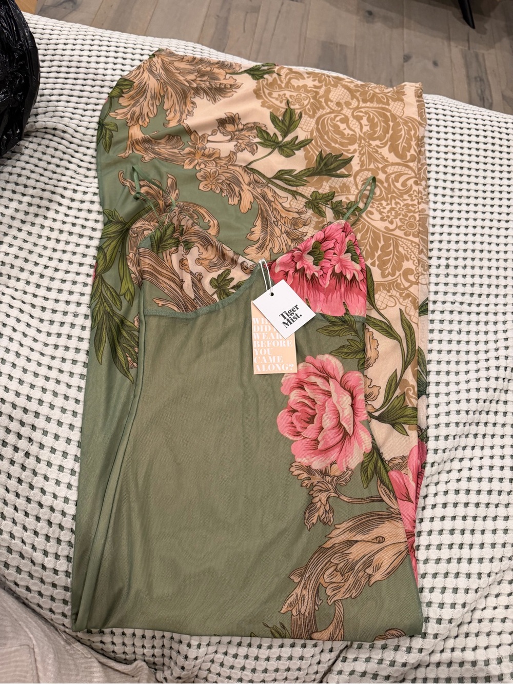Tiger Mist Olive & Pink Floral dress
